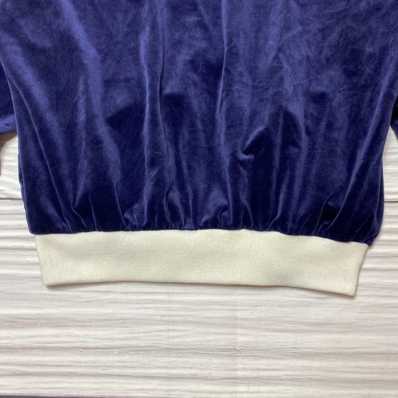 Brandy Melville Blue Velour Felix Bomber Jacket - Picture 12 of 14